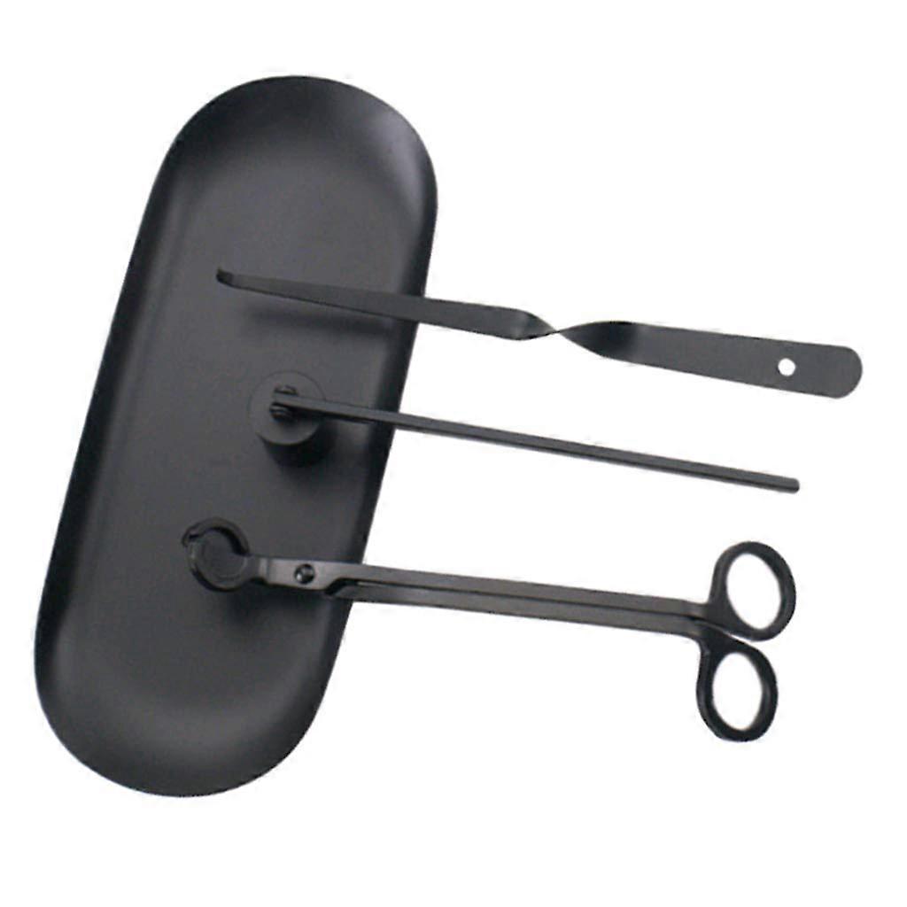 Candle Accessory Set 4-Piece Including Wick Trimmer, Cover, Hooks and Tray