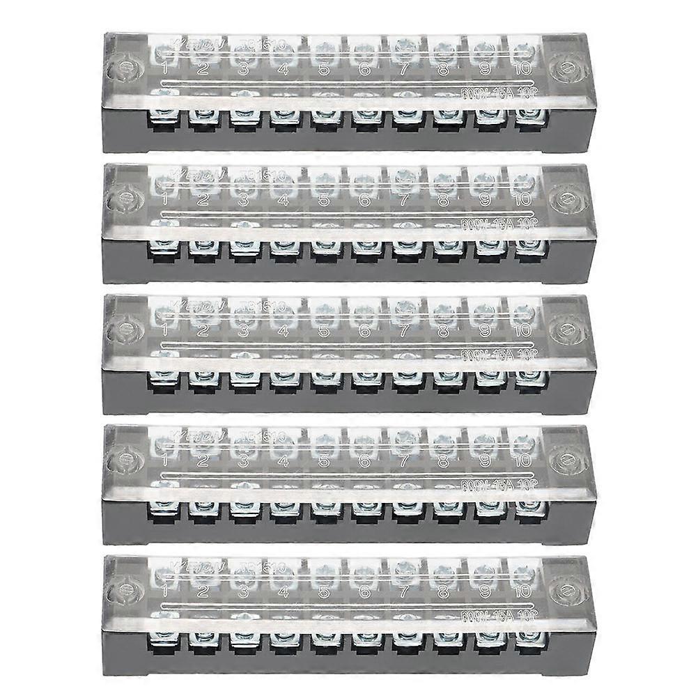 Secure Connection Terminal Block Strip 5Pack Copper Material For Industrial Settings Electrical Wiring Connections