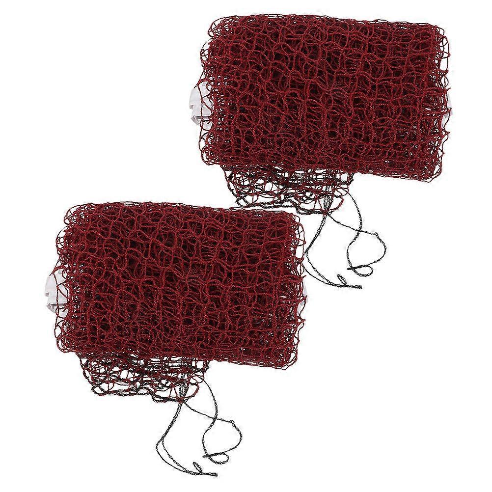 Sports Badminton Net Volleyball Net Tool-Free Setup Red Color 610.00X76.00X0.50CM 2Pcs