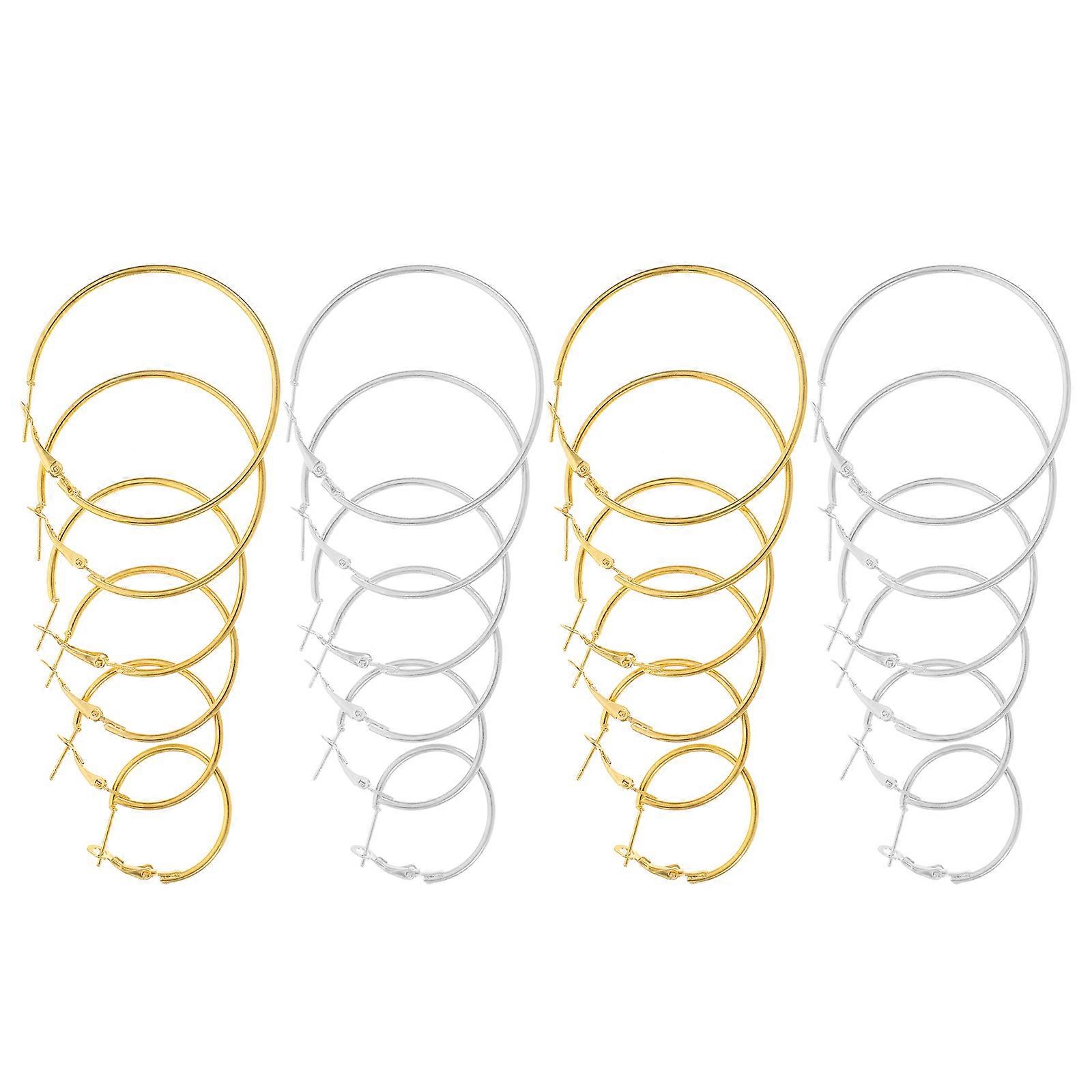 24 Pairs Round Beading Earrings Open Design