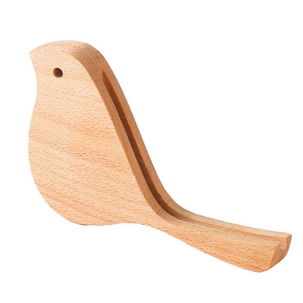 Cute Small Bird Desk Calendar Holder, Solid Wood Postcard Stand with Message Base, Decorative Desktop Ornament for Office Display