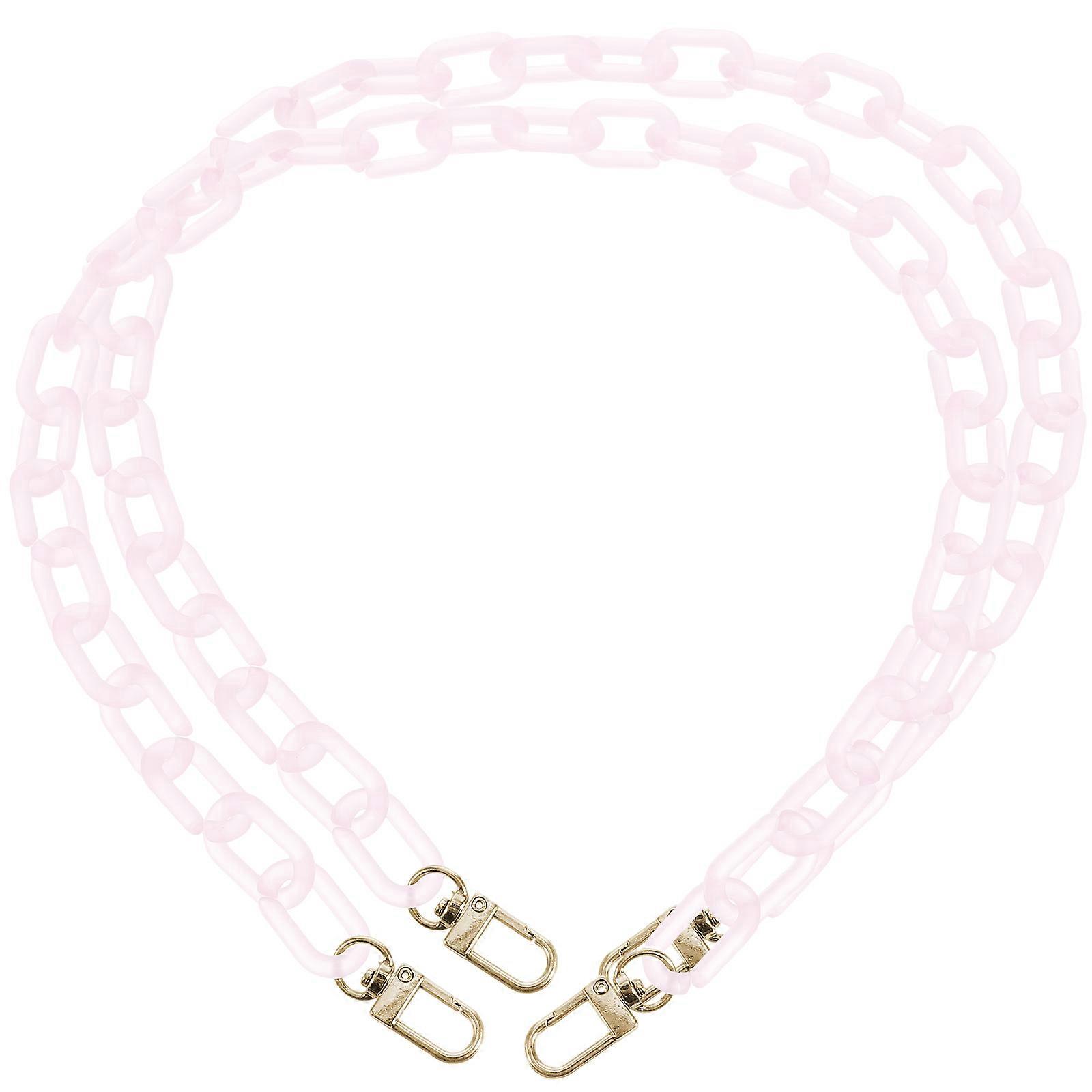 Tracolla Borsa Acrilico Bag Chain Handle Purse Fashion Enhancement Pink 65X1.6cm 2Pcs