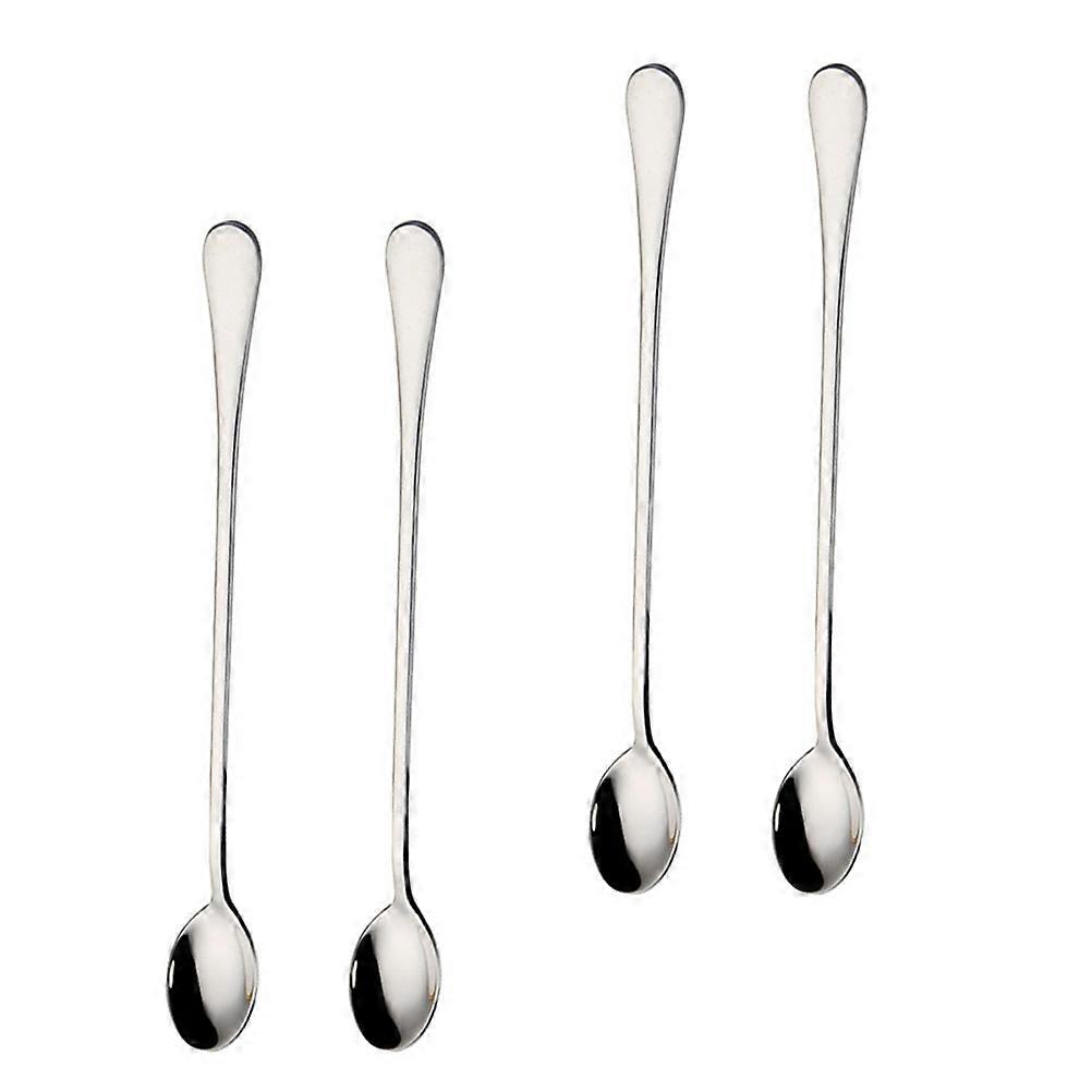 Metal Serving Spoon Viscous Silver 24X2.7X0.3CM For General Users 4Pcs