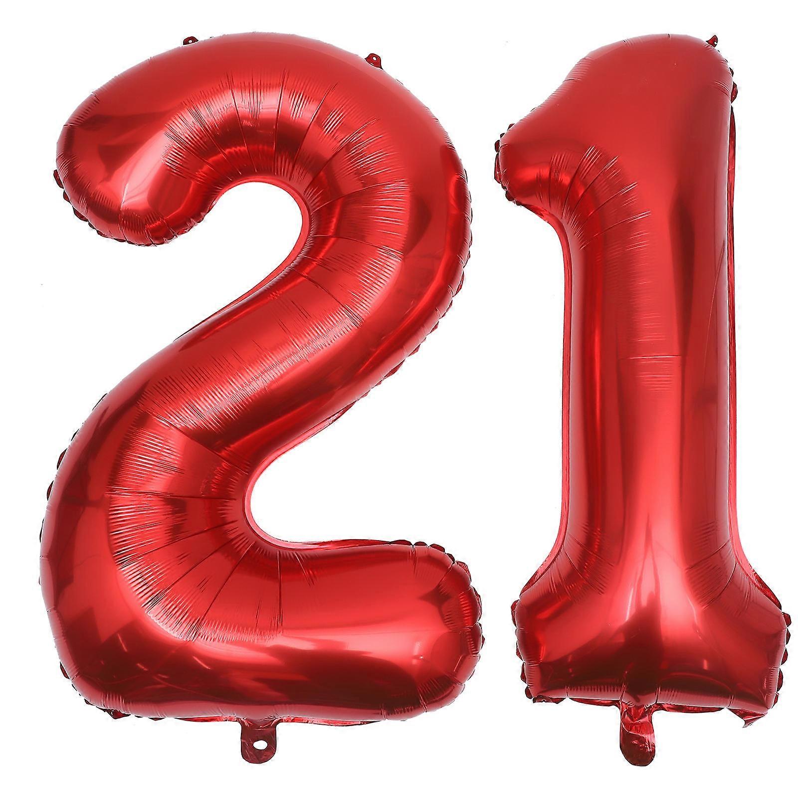 Party Number Balloons Number 1 and 2 Foil Balloons Red 99.00X46.00X0.10cm Decoration 2Pcs