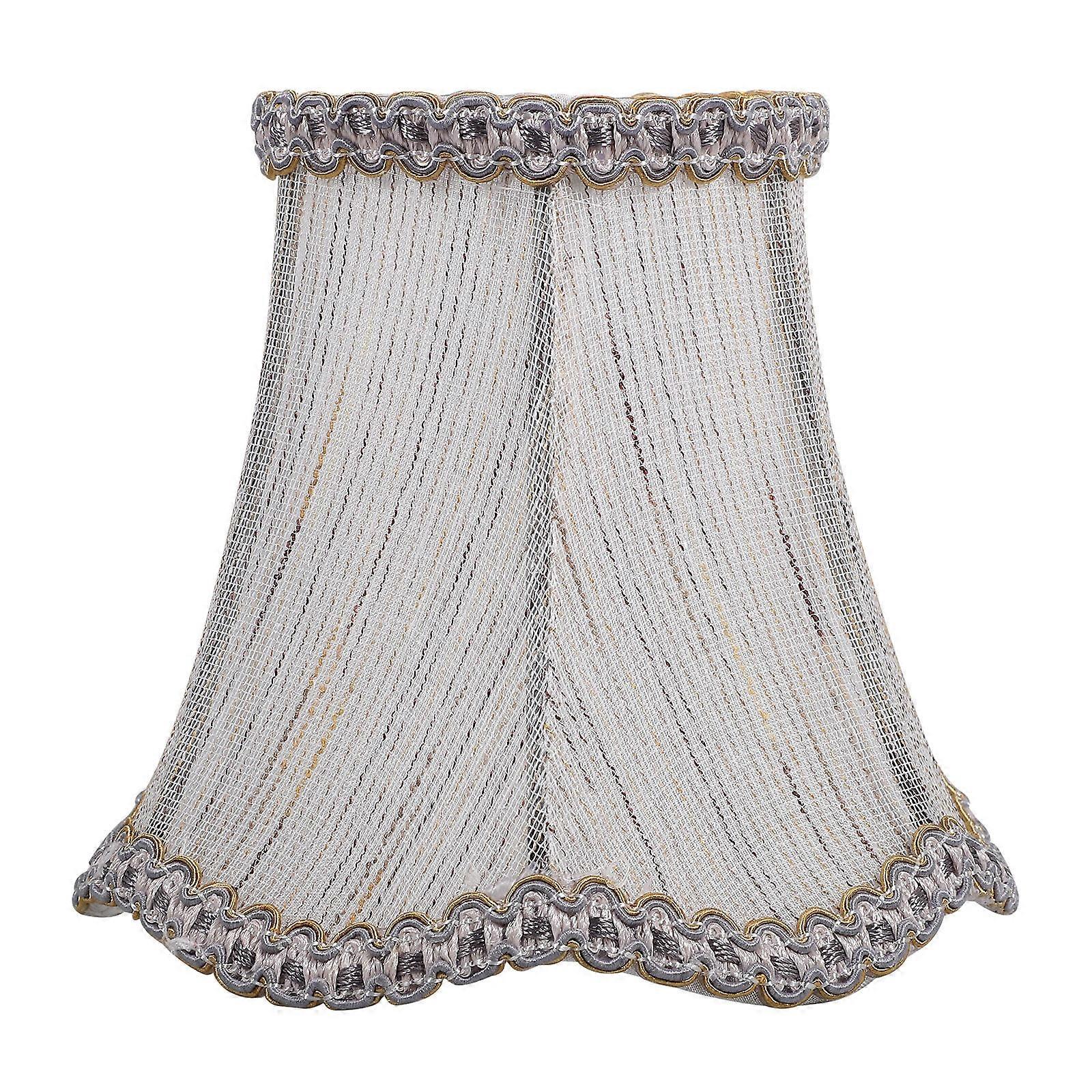 Replacement Table Lamp Shade Clip On Type Light Grey Pleated Design 1Set