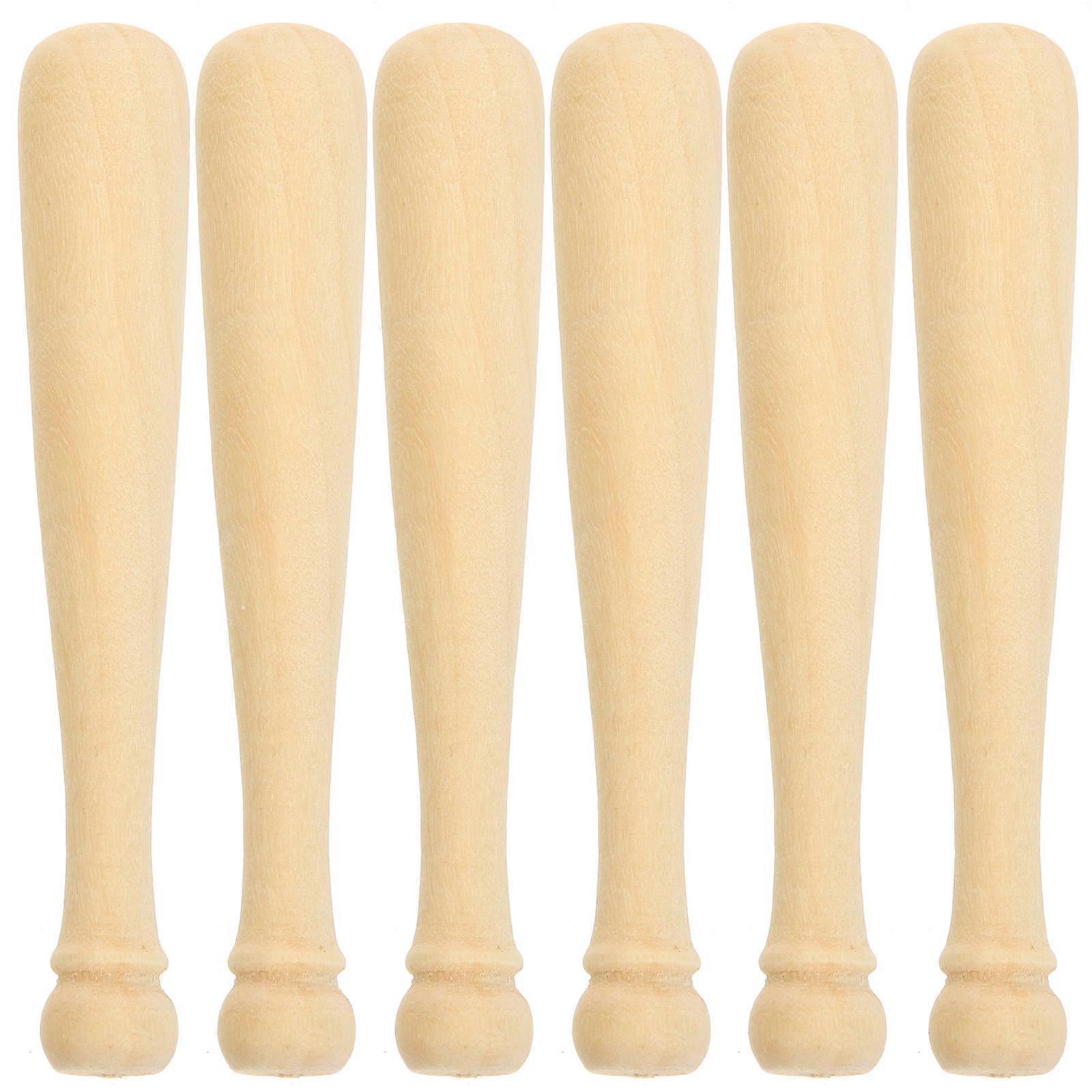 20pcs Unfinished Wooden Baseball Bats for DIY Crafts, Miniature Painting Tools with Smooth Surface for Creative Activities and Keychain Accessories