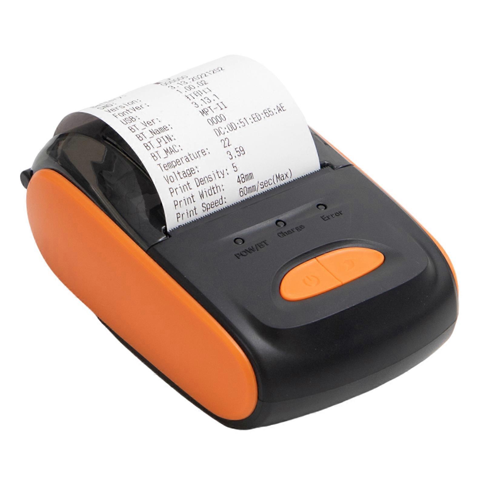 Receipt Printer Portable 58mm Mobile Thermal Printer Wireless BT Mini Bill Ticket Printing Compatible with for Android for IOS for Win with 1pcs Ther