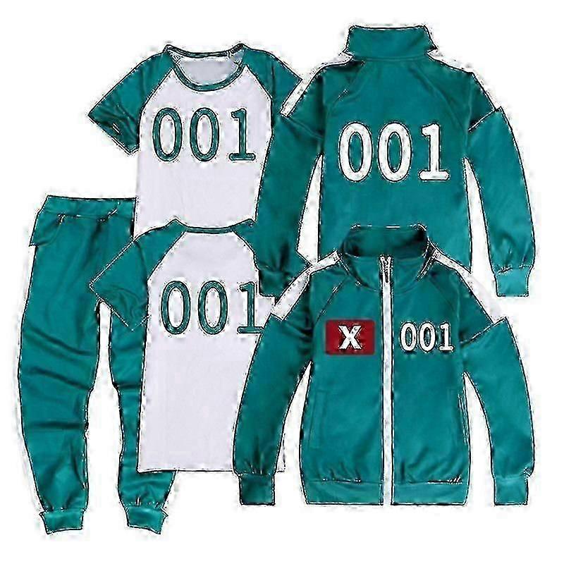 لعبة الحبار 2 لاعب تأثيري زي بدلة رياضية مجموعة ملابس كاملة