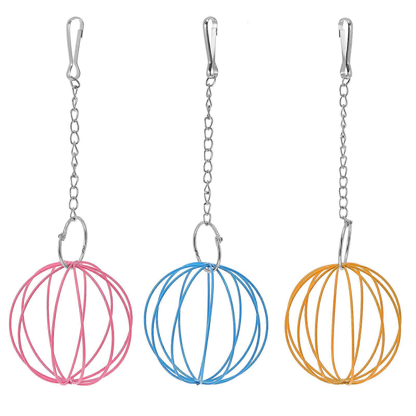 Hanging Grass Feeder for Rabbits – Durable 3 Pack Grass Ball Holder for Alfalfa & Pasture, Space Saving Pet Treat Hanger for Garden or Balcony Use