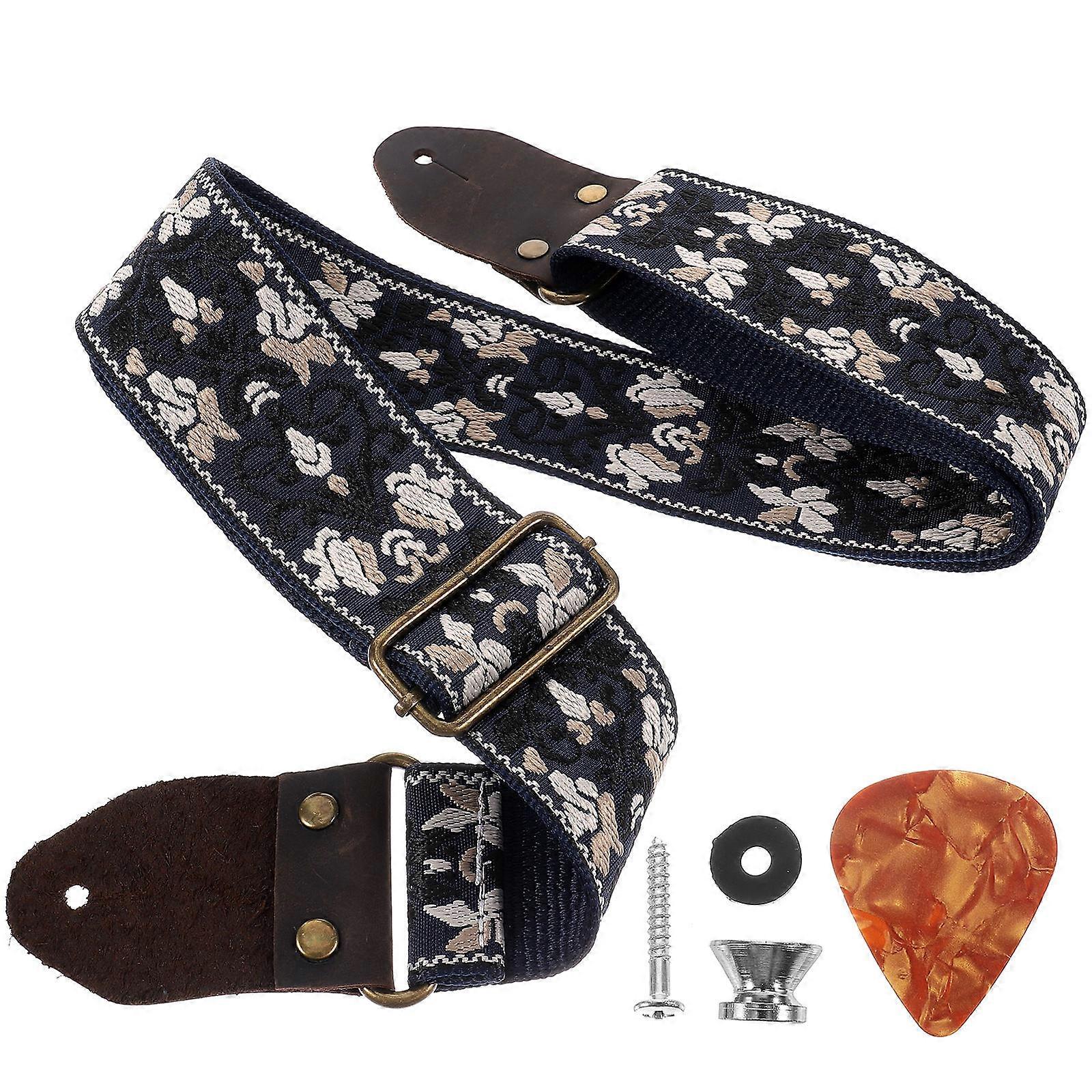 Bass Guitar Strap Comfortable Anti-Wear Nylon Horsehide Adjustable Safe Holding 1Set Performance Practice Stage