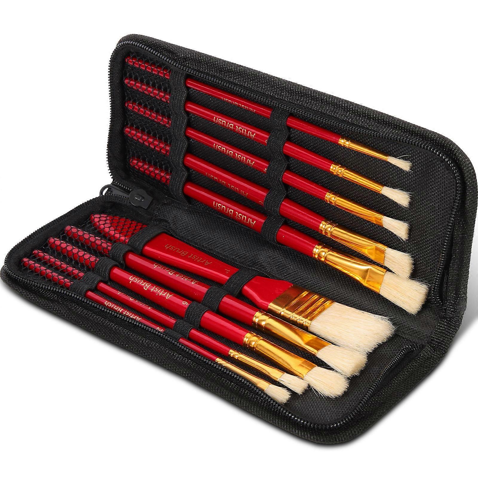 Professional Multi Function Watercolor Paint Brush Set with Red Canvas Bag – Ergonomic Design for Artists, Suitable for Acrylic, Oil, and Watercolor