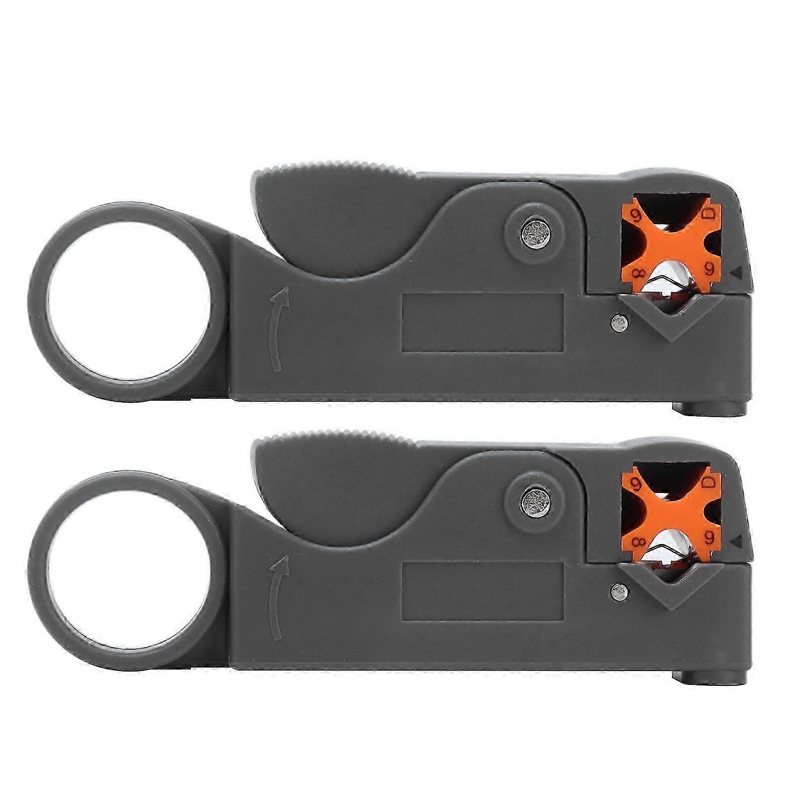2Pcs Wire Stripper Double Blade Design Coax Coaxial Cable Stripping Tool Set Kit