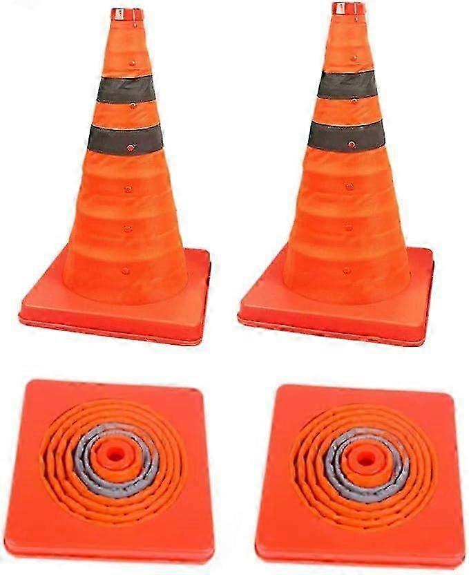 Paquet de 2 cnes de signalisation pliables de 18 pouces/cne de signalisation signe/cne de scurit rflchissant polyvalent OrangeTaille: 45 cm (18 pouces)