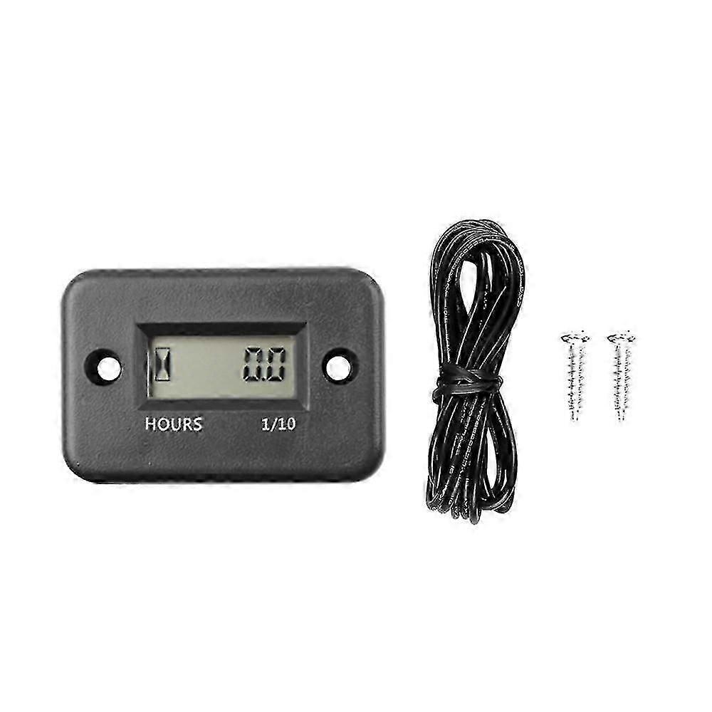 Digital Hour Meter LCD Display Tachometer Waterproof for Bike Motorcycle ATV Snowmobile Marine Boat Ski Dirt Gas Engine Counter Hour Meter