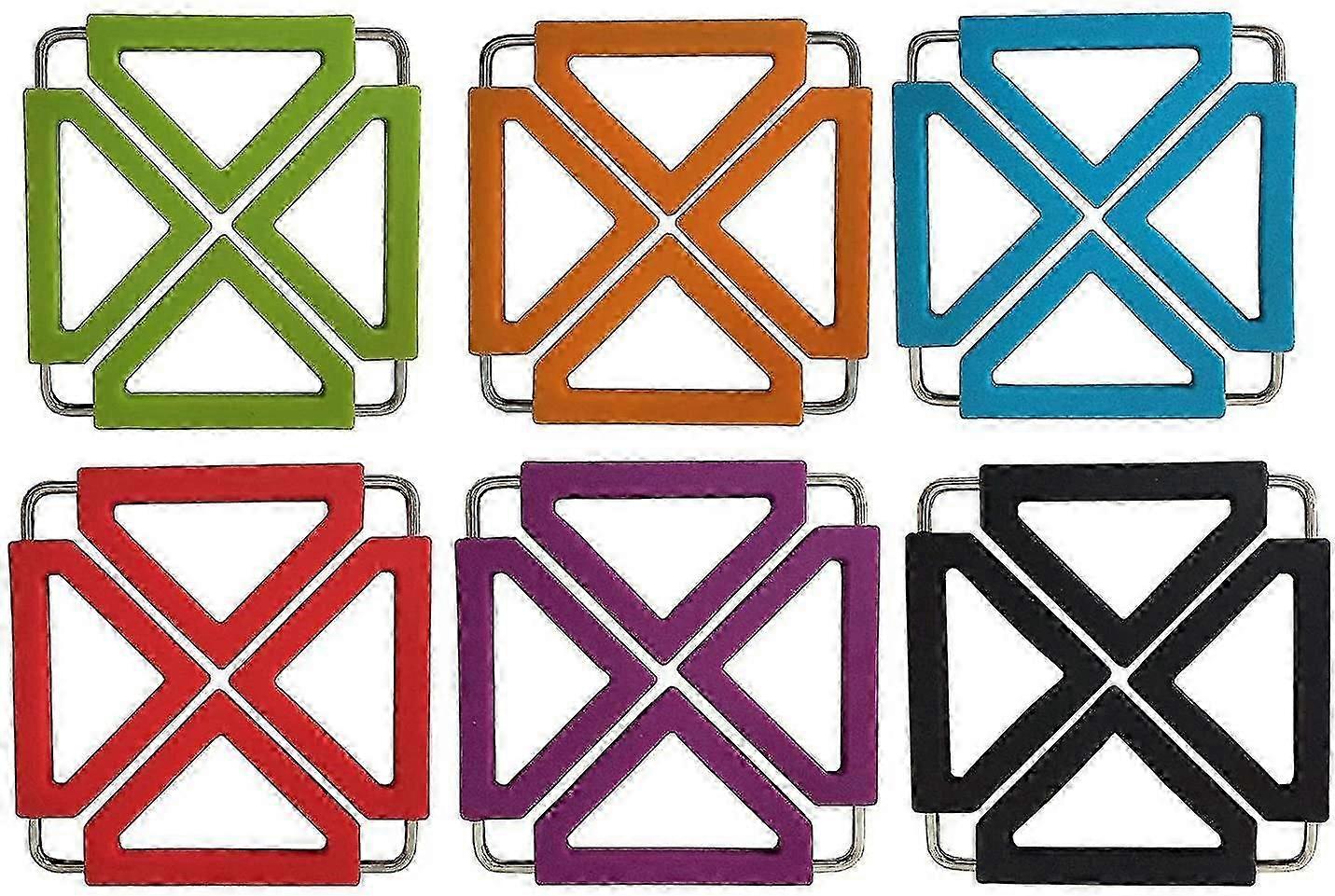 6-teiliges Set elastisches Silikon-Wärmeisolationstopf-Pad
