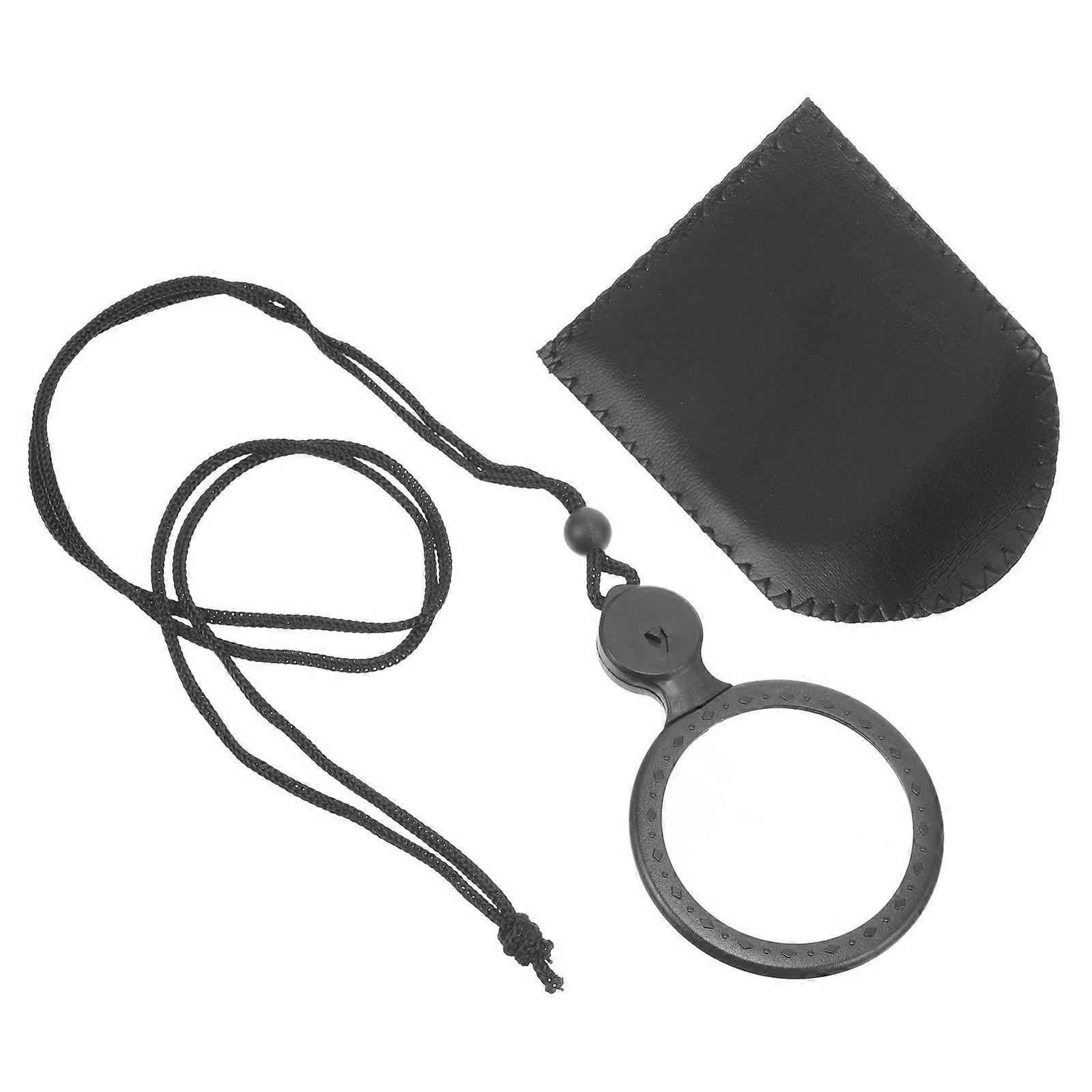 Lighted Magnifier Reading Handheld Magnifier For Elderly Portable Design Black 8.50X5.50X0.80CM 4X Magnification 1 Set