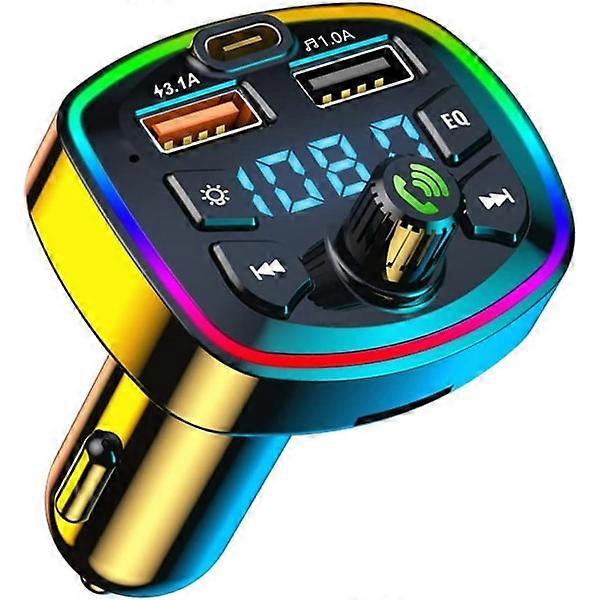 Bluetooth 5.0 FM Transmitter, Car MP3 Player, Handsfree Voltage Display