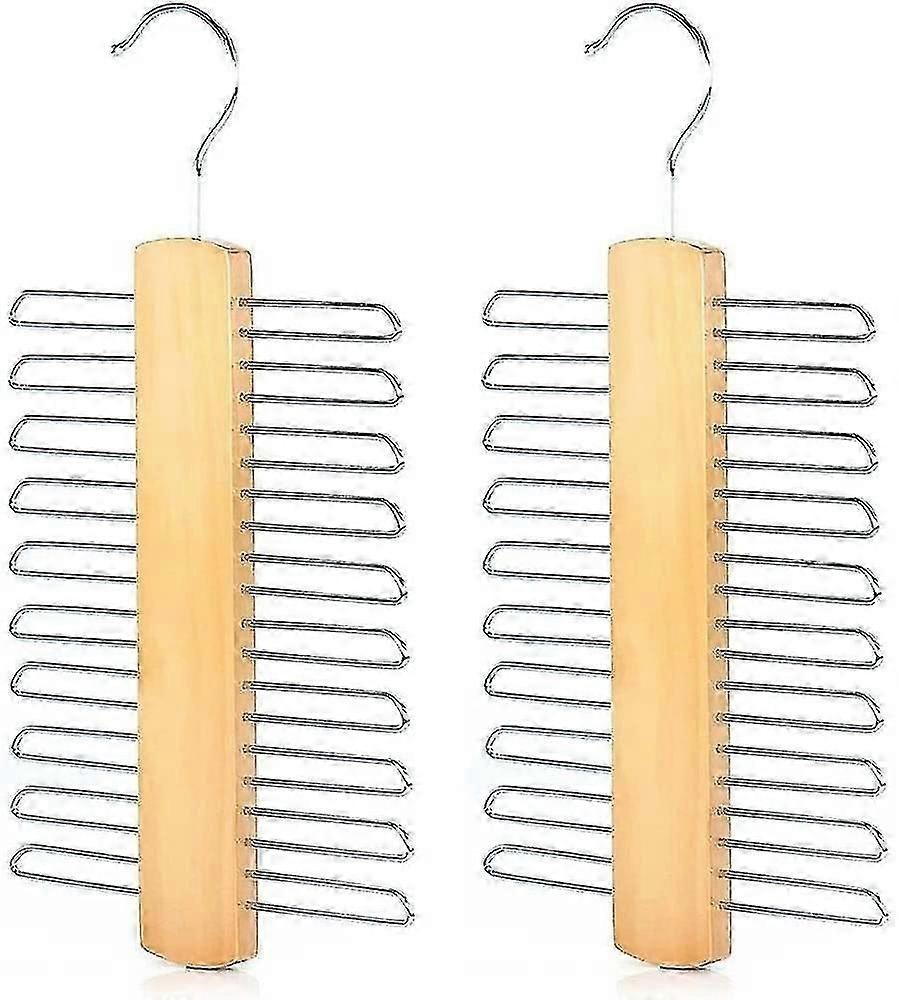 ネクタイのためのオーガナイザー収納の2個、ネクタイホルダーウッド、360回転可能なフック