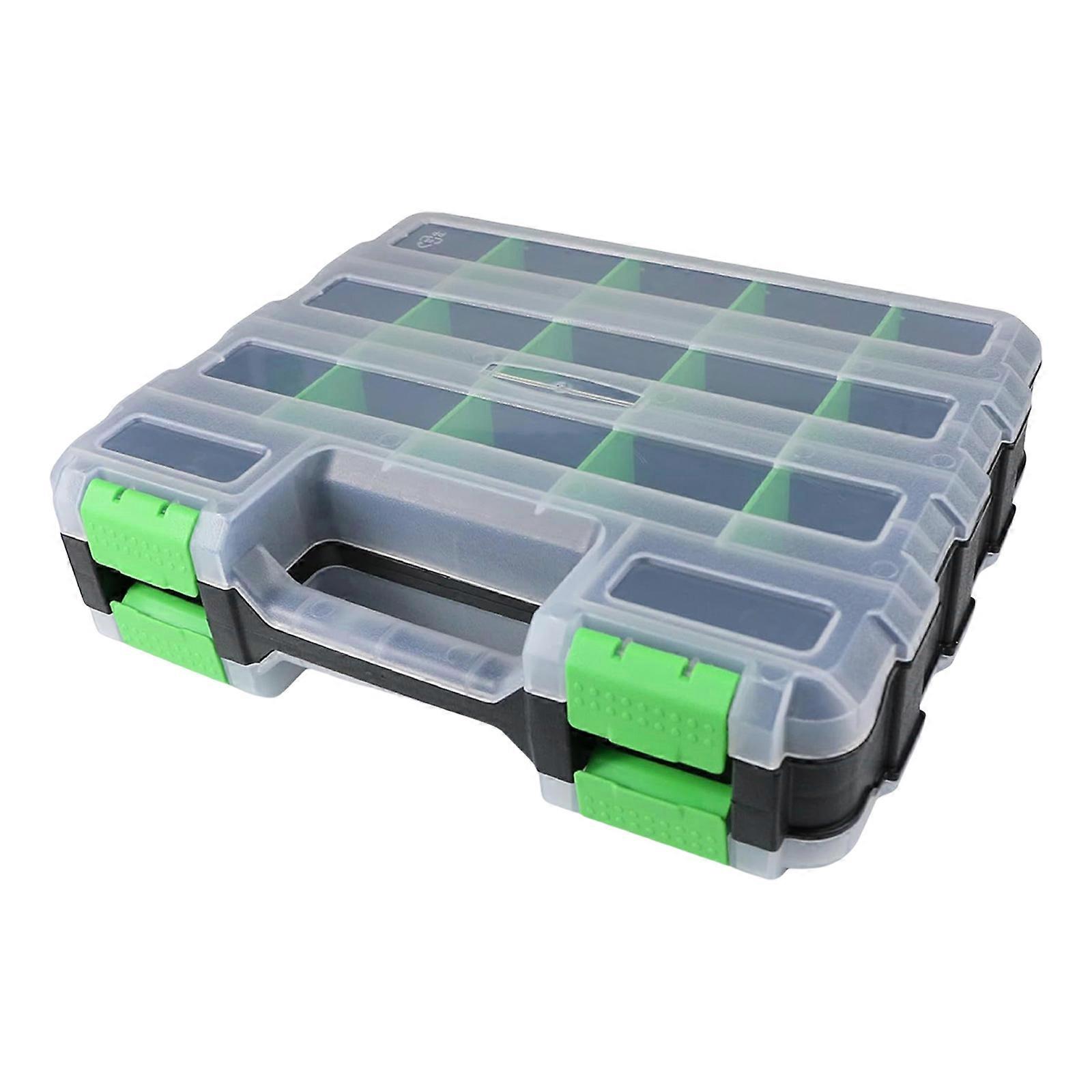34 Grid Plastic Parts Tool Box Combination Screw Storage Box Metal Parts Hardware Tool Screwdriver Repair Tool  Green