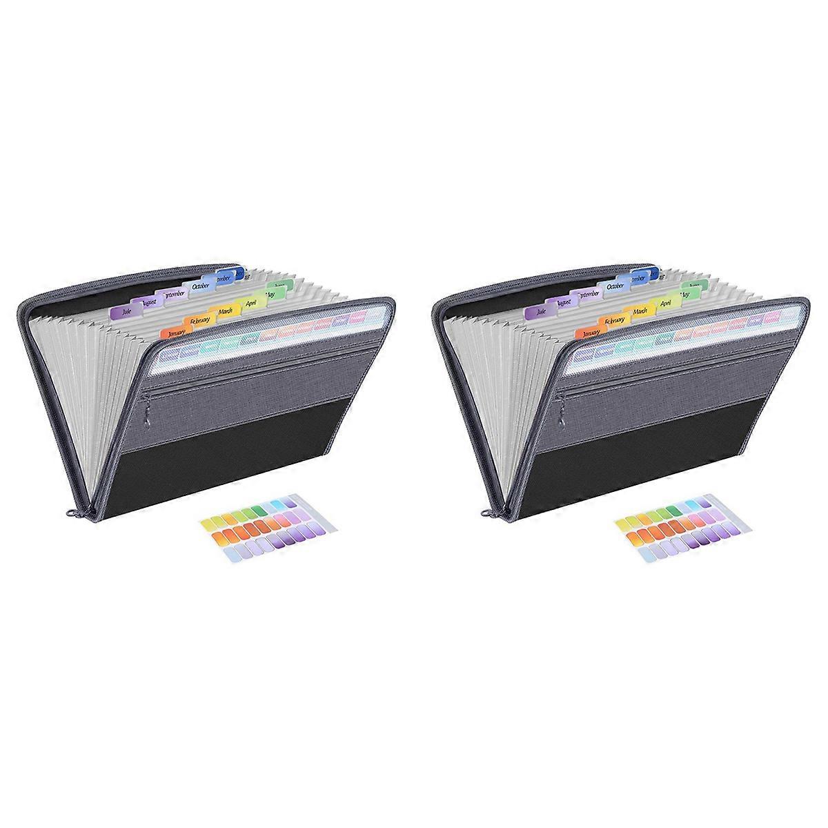 13 Pocket File Folder Storage Rack,with Zipper, for A4 Paper, A