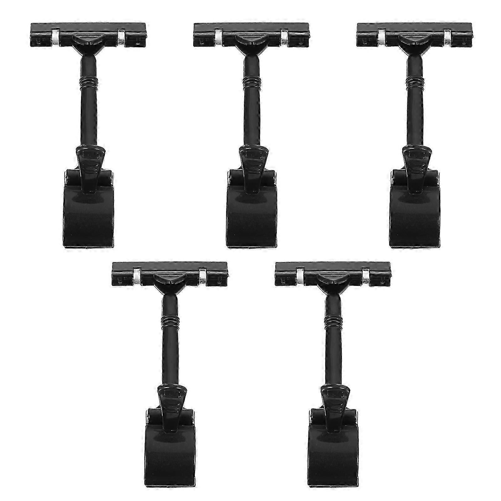 5 Pcs Brackets Shelves Merchandise Display Clips Merchandise Sign Clamp Desk Sign Stand Rotating Swivel Sign Tag