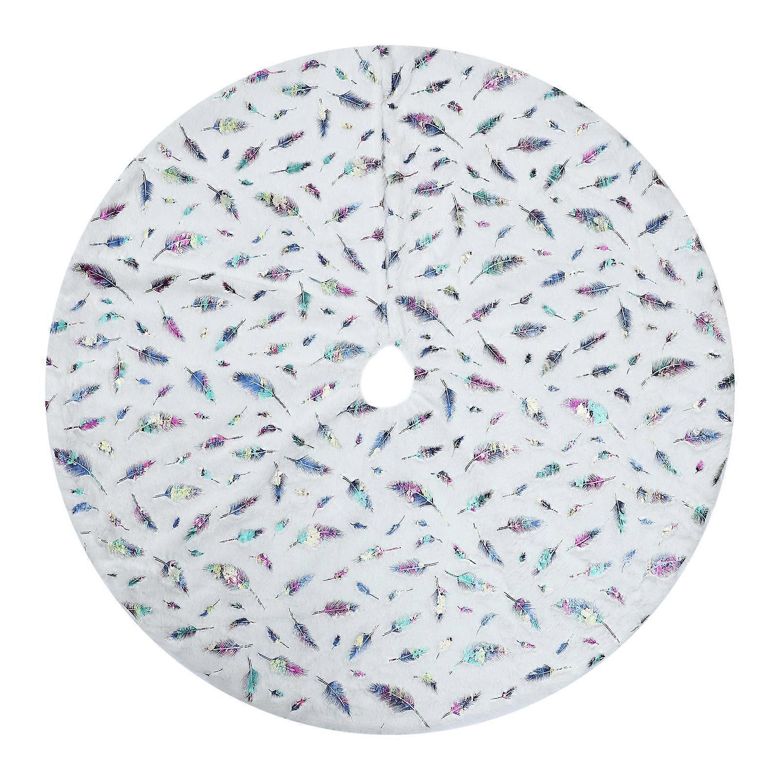 Tree Skirt Mat Christmas Tree Skirt Multi-Colored 90X90X1CM Festive Design Business Owners 1Pc