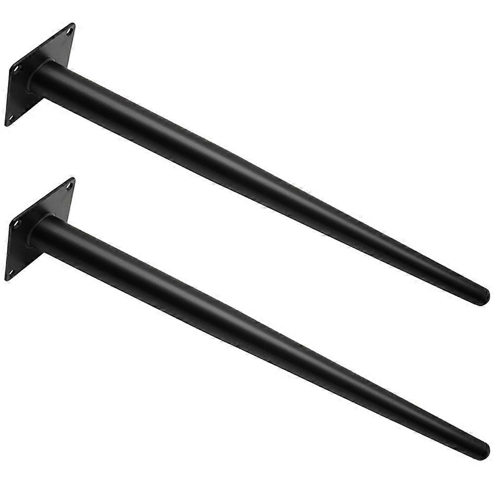 2 stk. møbelben til bord, sorte, koniske ben i jern