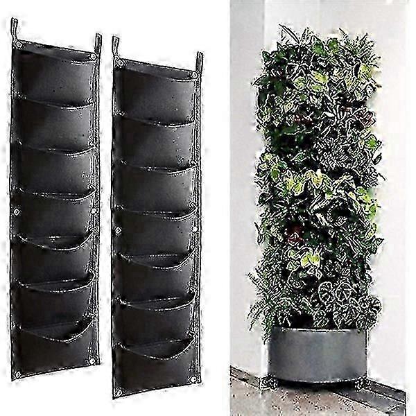 2-Pack Vertical Plant Growth Bags with 7 Pockets, Suitable for Various Plants