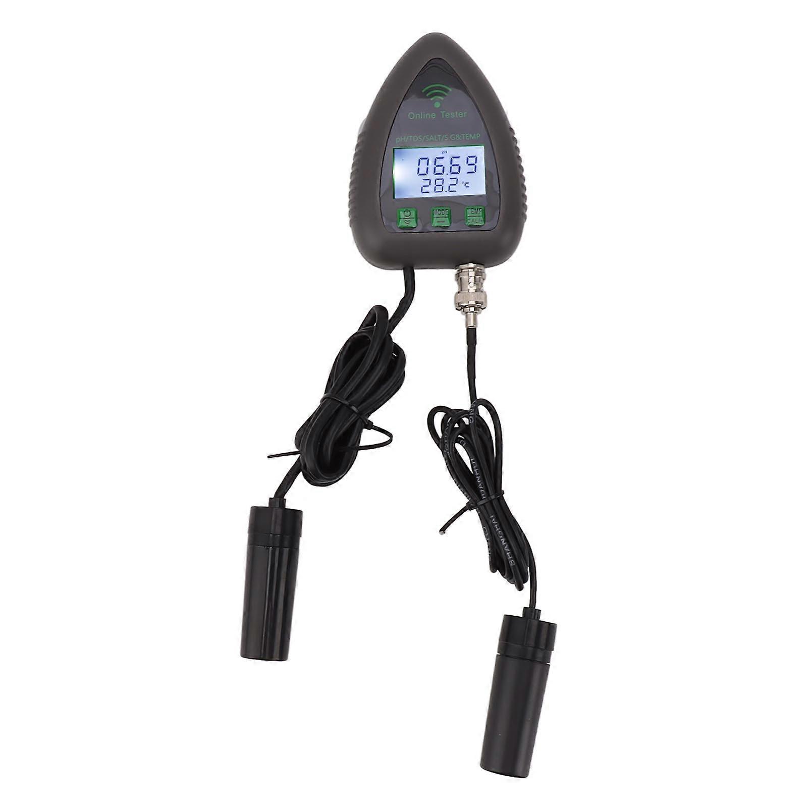 9951W Water Quality Meter 5 in 1 Multi WiFi Continuous PH TDS SALT SG TEMP Online Water Quality Tester for Tuya APP AU Plug 230V