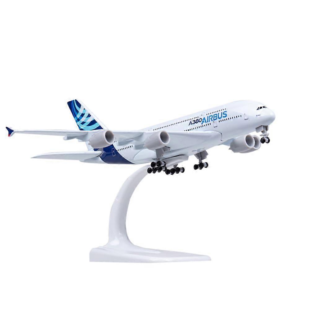 A380 Die-Cast Aircraft Model 1/400 Scale, 7 Inch Metal Prototype Plane for Gift Collectible Display