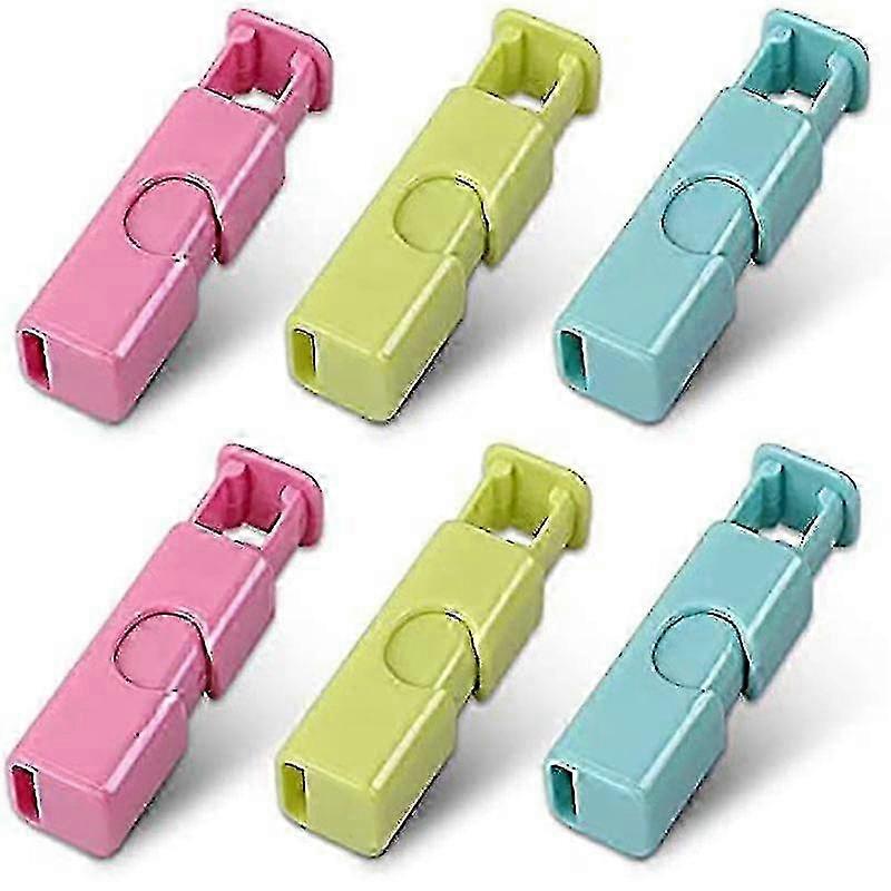 6 Pack Squeeze Bread Bag Cinch Clips, Slip Grip Easy Squeeze & Lock, Multicolor