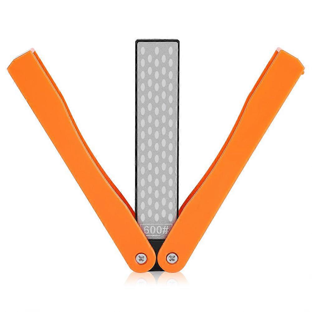 400/600 Grit Knife Sharpener Folding Diamond Sharpening Stone Outdoor Tool for Camping Kitchen Garden Yellow