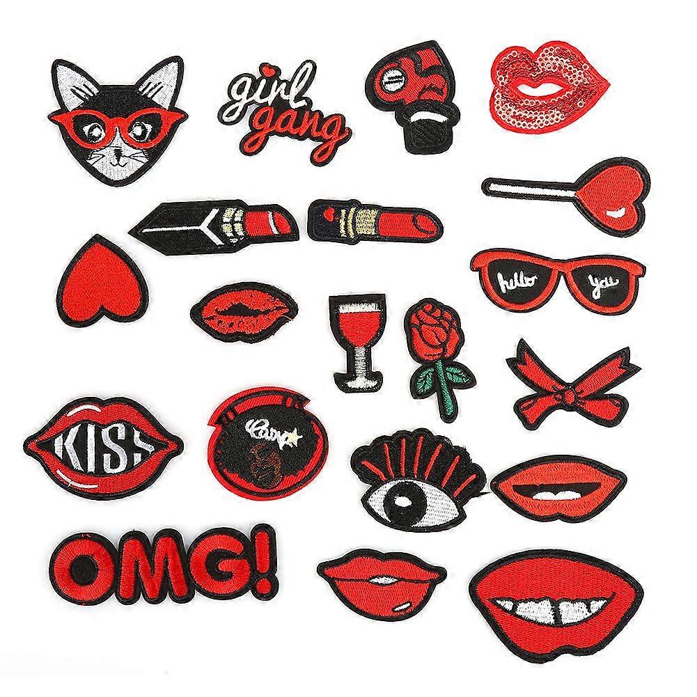 2025 Cel mai recent model 20pcs Lip Pattern Patch Ruj decorativ Îmbrăcăminte