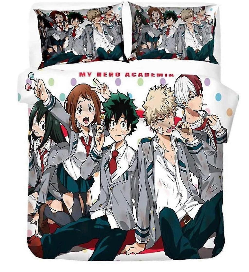 New My Hero Academia Bedding Set - Suitable for Various Sizes with Action Figure Designs and Pillow Cases