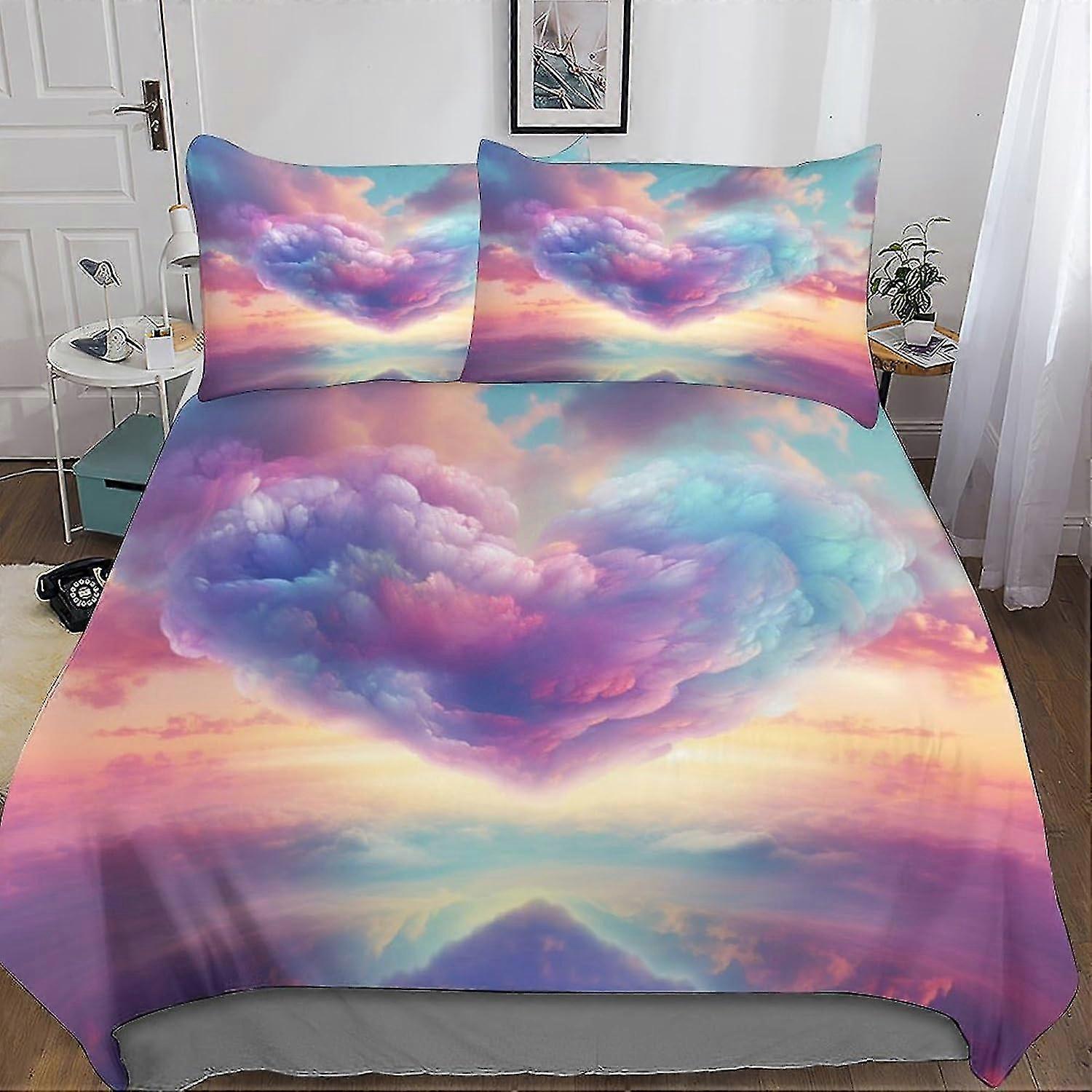 Conjunto de capa de edredom Dream Sky impresso em 3D para certas marcas, conjunto de cama de microfibra ultra macia com zíper