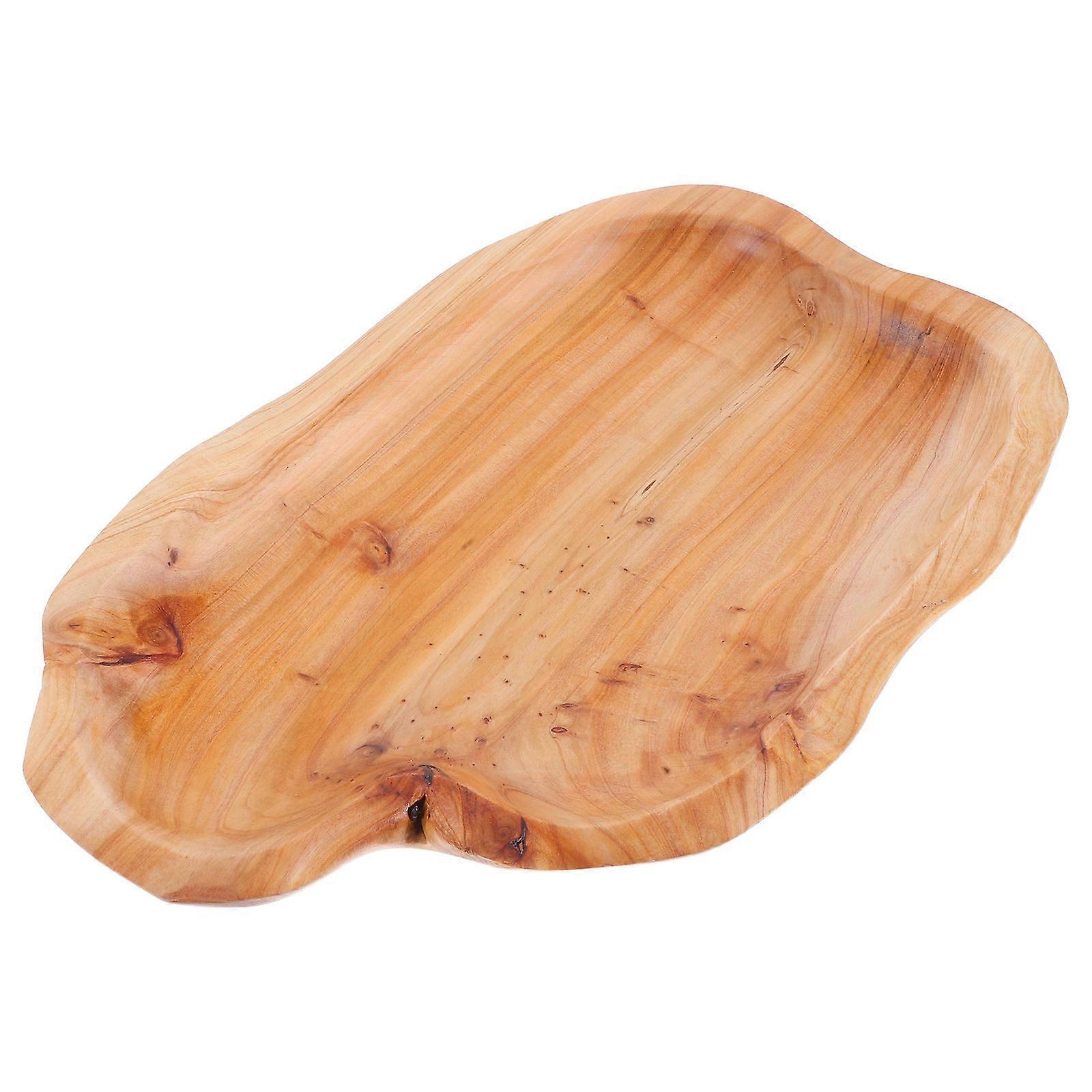 Wood Serving Platters Natural Wood Fruit Plate Irregular Style Rustic Charm For Coffee Table 1Pack
