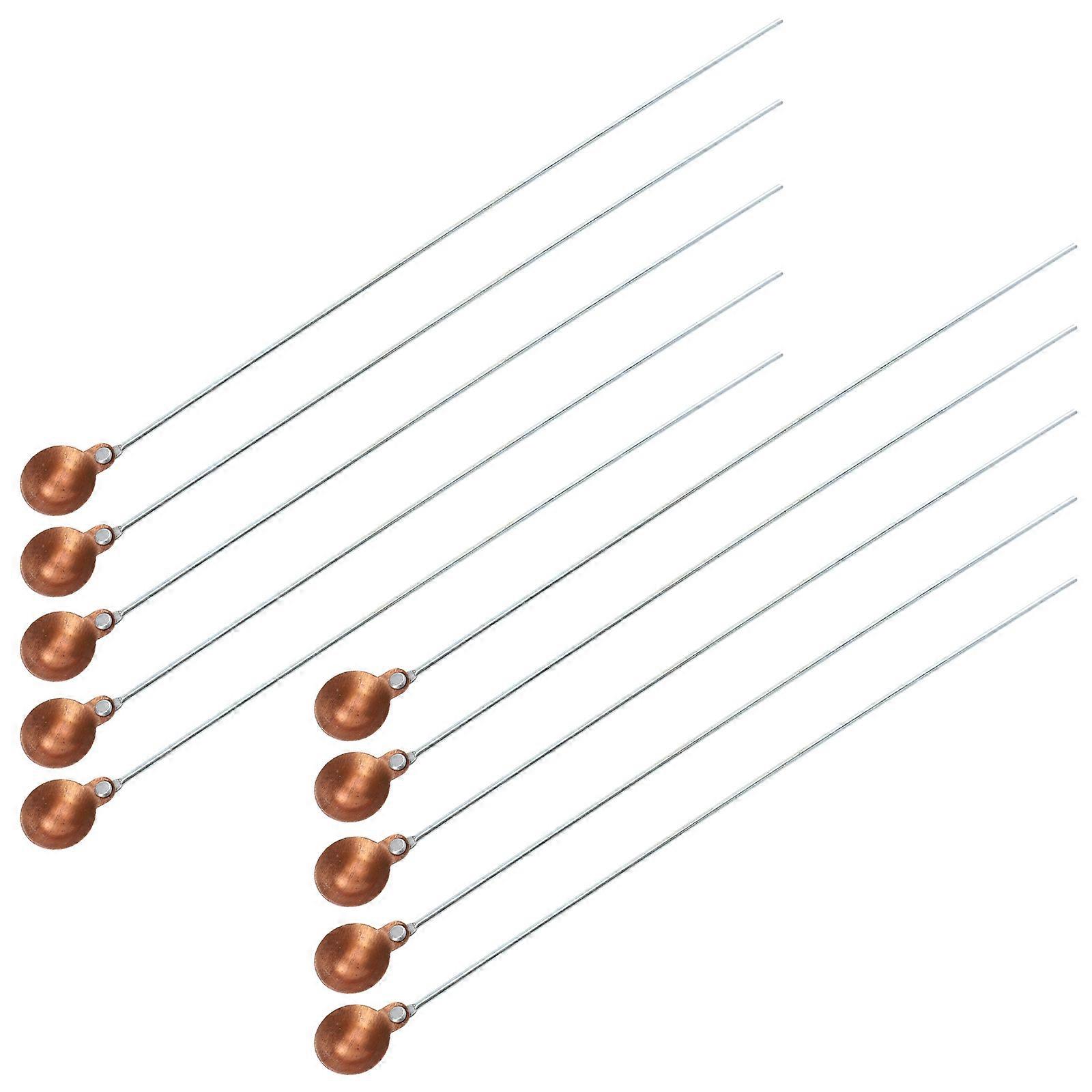 Copper Burning Spoon Combustion Spoon Laboratory Experiments Long Handle Design Safe to Use 10Pcs