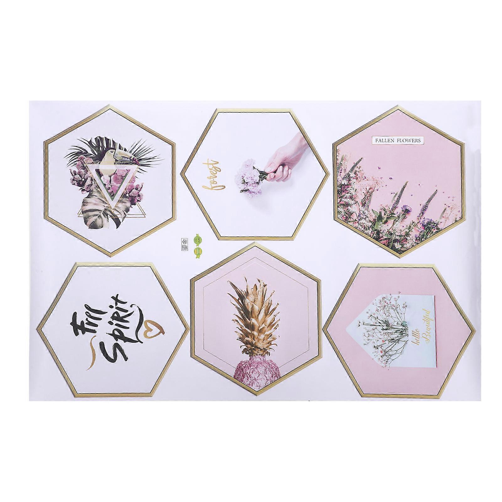 Lifelike Green Leaves Wall Decals Removable DIY Installation Hexagonal Shape 1 Sheet