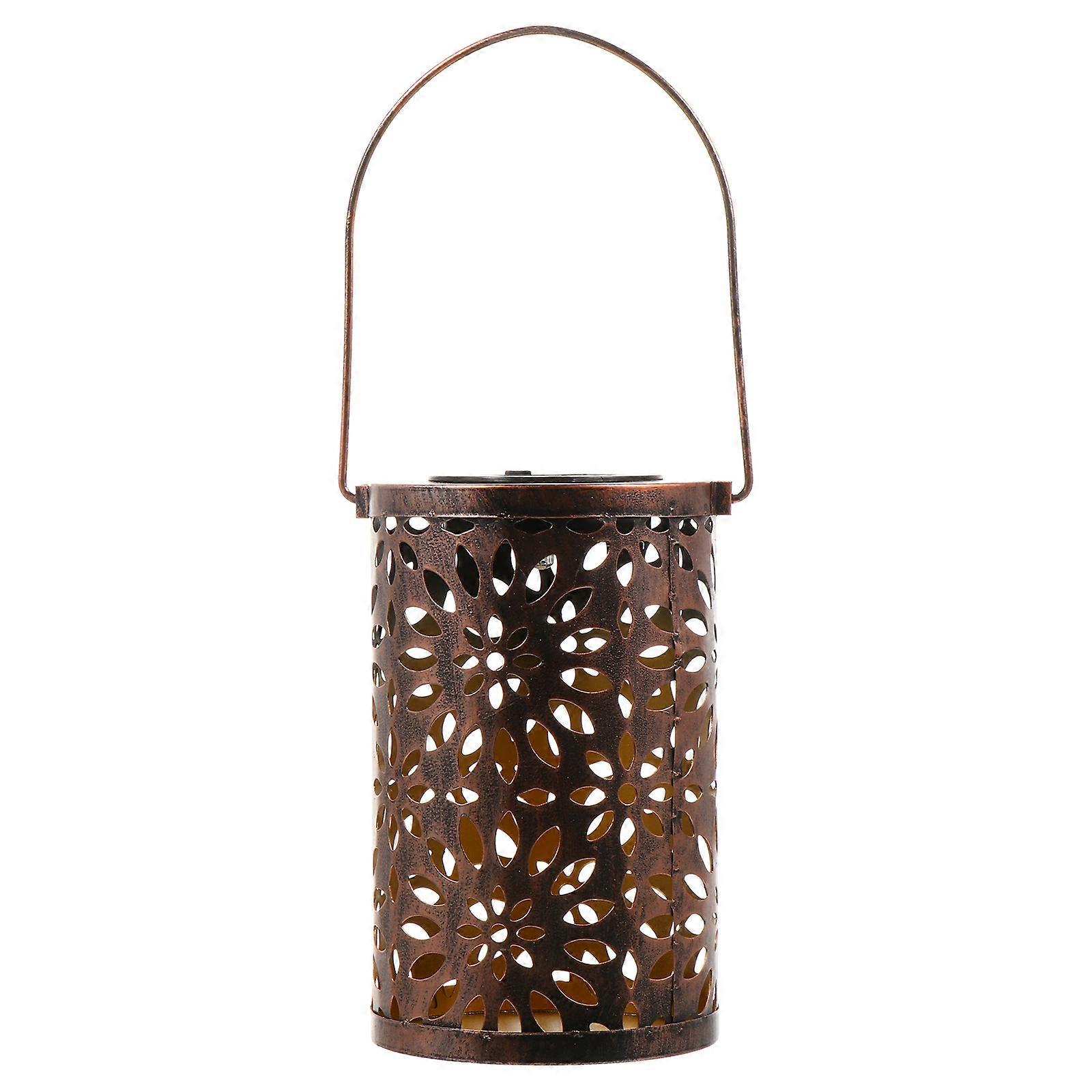 Retro Solar Lanterns Wrought Iron Material Projection Light Vintage Style 17x10x10cm 1Set