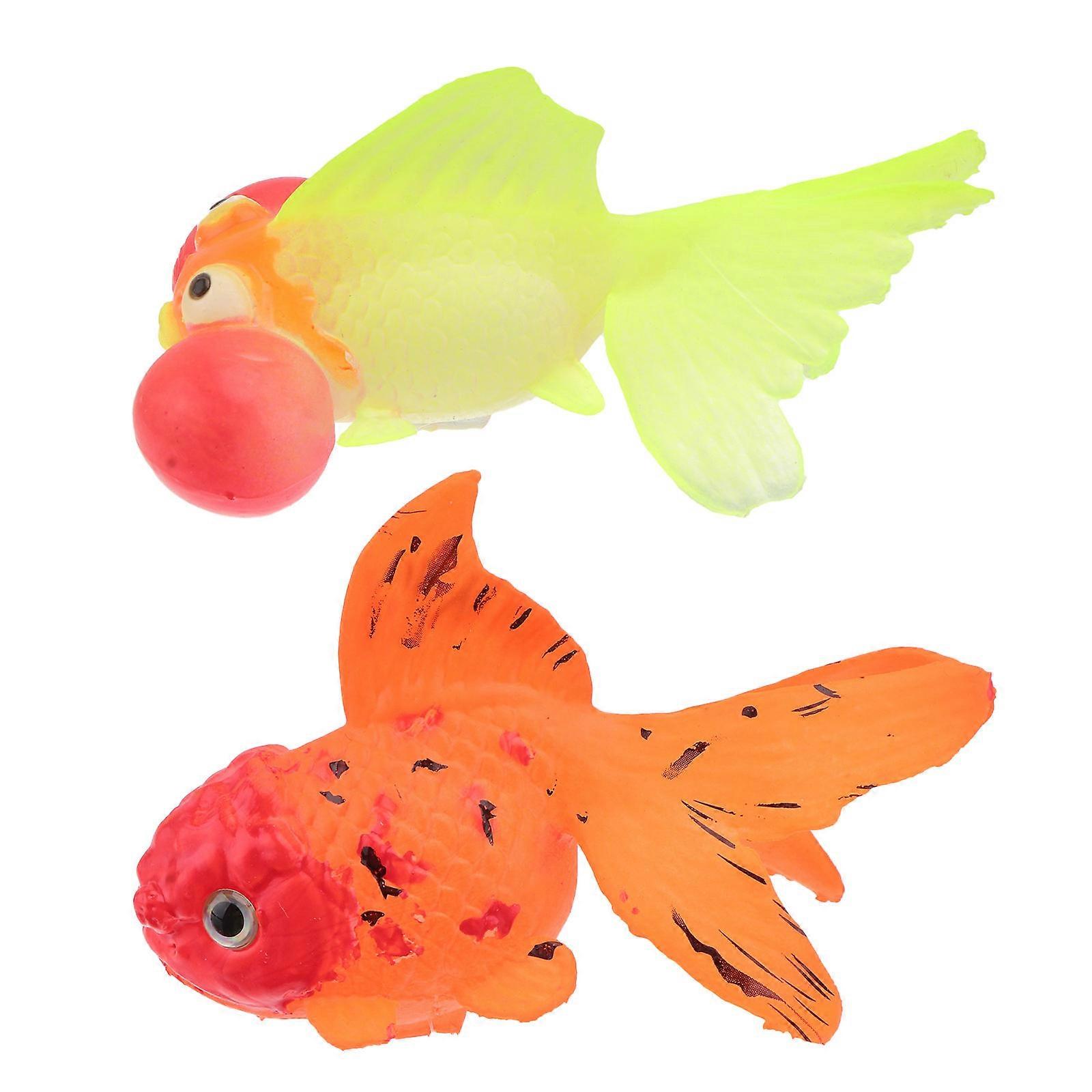 Aquarium Imitation Goldfish Simulation Goldfish Decorations Aquarium Decoration Assorted Color 8x8cm 2Pcs