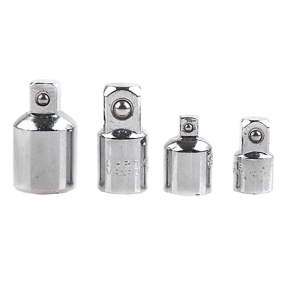 4pcs Impact Socket Adapter Set – Reducer & Increaser Ratchet Drive Converters for Air & Hand Tools, Durable High Strength Design with Silver Finish
