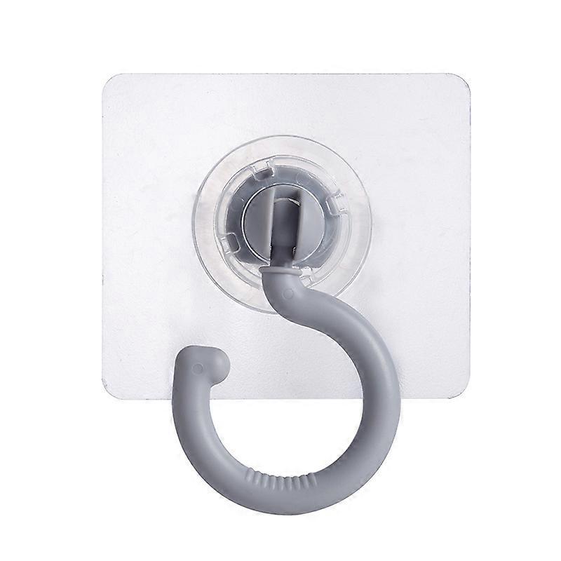 8 Pieces Gray Transparent Self Adhesive Hooks 360 Degree Rotating Hook Strong Adhesive Hook Ceiling Wall Hooks Without Drilling for Bathroom