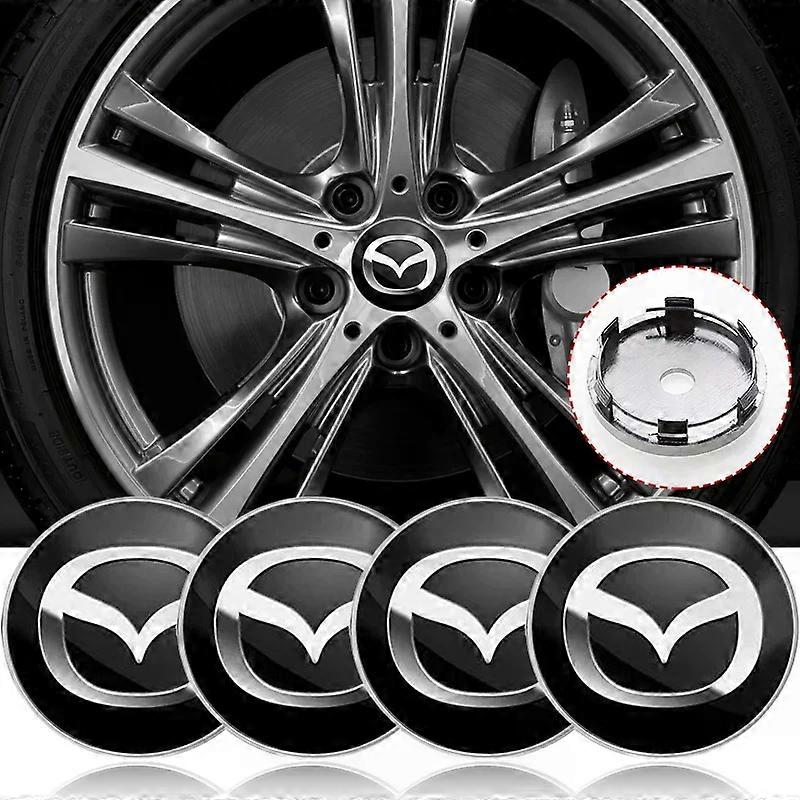 4pcs 60mm רכב גלגל מרכז רכזת כובע חישוק כיסוי סמל מדבקות עבור מאזדה 2 3 4 5 ATENZA Axela 5 6 323 626 RX8 CX6 CX5 CX4 MX3 MX5~00838