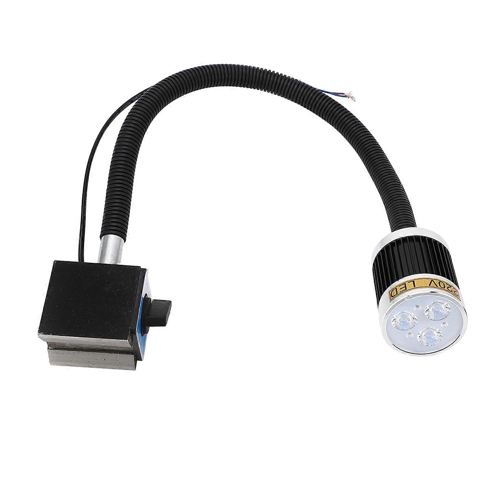 Lampe de machine-outil à LED Base d’aimant à col de cygne flexible Haute lumière blanche douce Lumière de machine de tour CNC AC220V 3W
