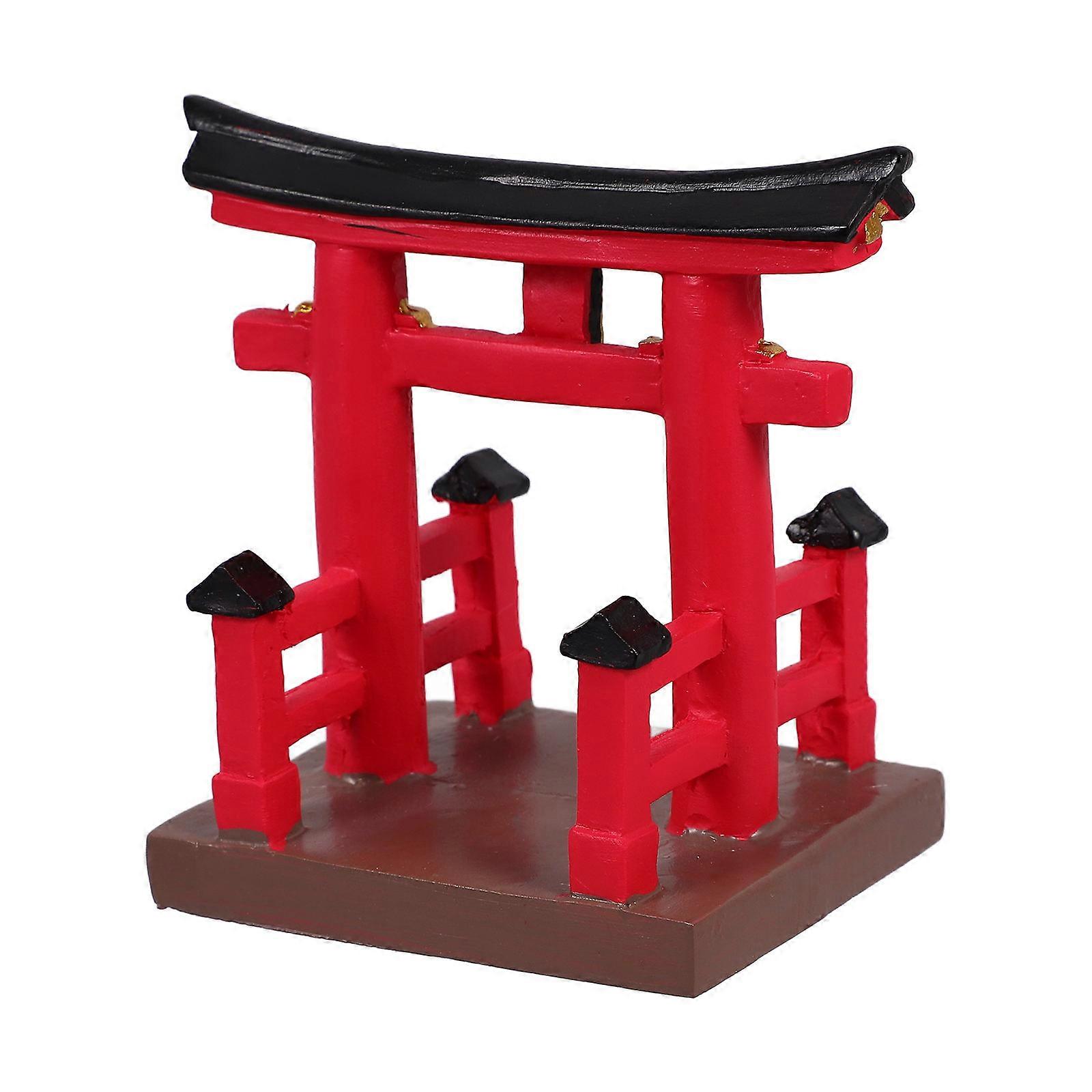 Miniature Japanese Gate Ornament Resin Decorative Accessory for Fish Tanks, Sand Tables, and Gardens – Captures Oriental Architectural Charm and