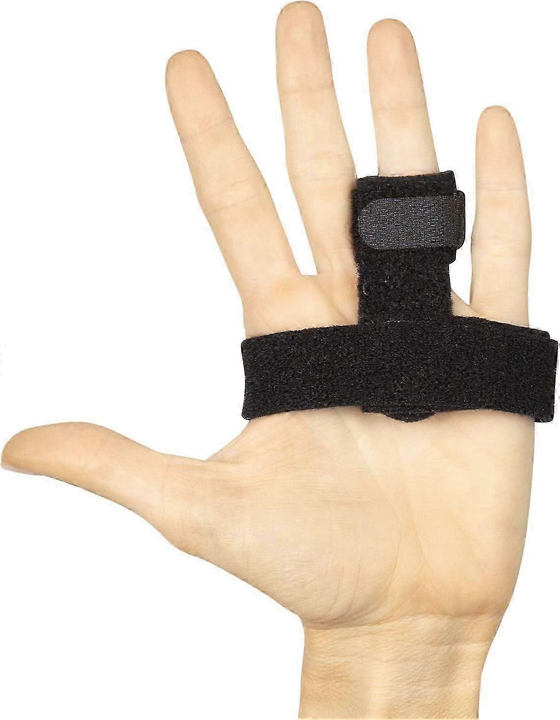 Trigger Finger Splint Brace - Middle, Pinky, Pointer, Ring and Thumb Support - Palm Strap Included - Straighten Curved or Broken Fingers - Adjustable