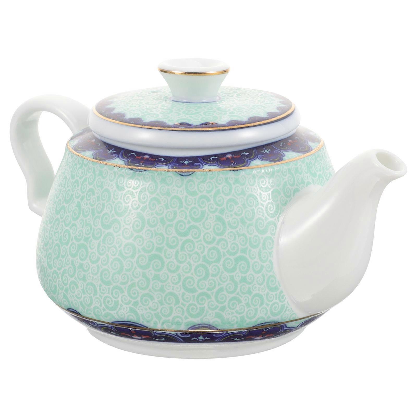 Small Teapot Ceramic Tea Pot For Office Use Tea Brewing Round Body 200ML 1Pcs