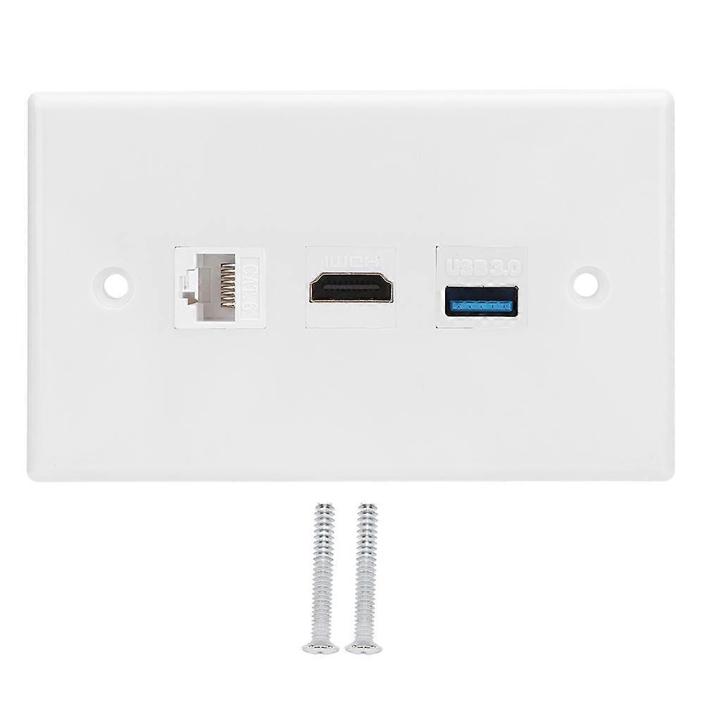 Household CAT6 HDMI USB3.0 Interface Socket Panel Clip On Wall Plate Panel US Standard