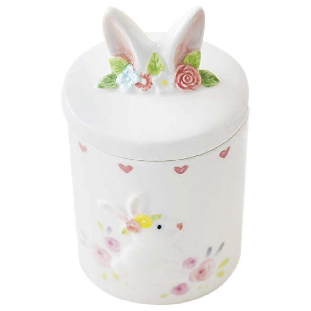 Ceramic Easter Rabbit Treat Jar with Lid – Multifunctional Storage Canister for Sweets, Tea & Festive Party Decor