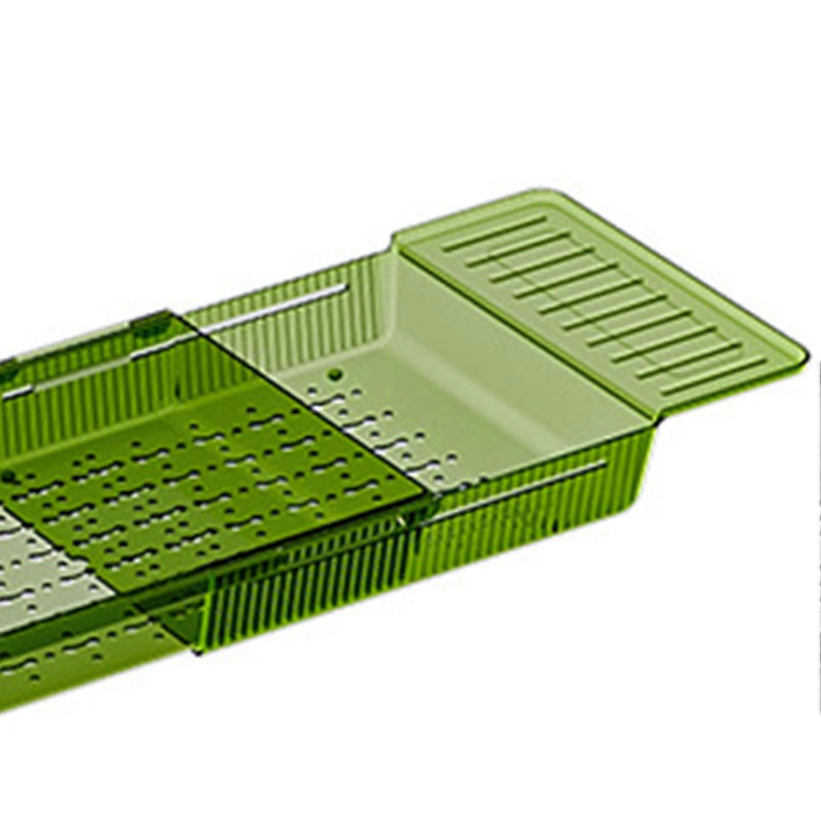 Badekarhylle Multifunksjon Luksus Sklimotstand Grep Utvidbart Badebrett For Badekar Gjennomsiktig Grønn 